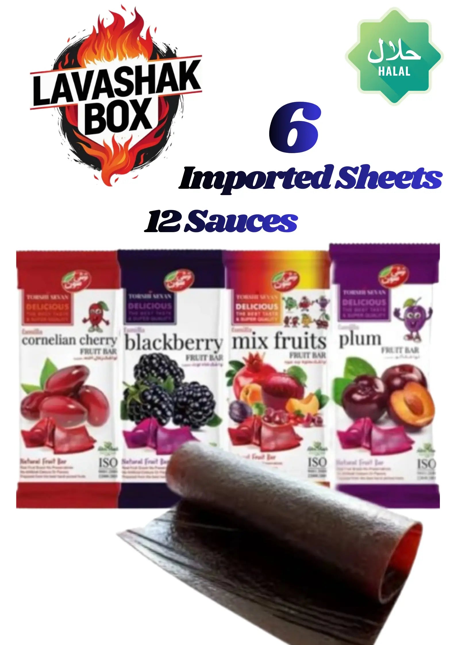 🔥 6 Pcs Lavashak Deal Box Imported sheets Get 12 Sauces FREE - TikTok Famous Snack - Ready to Eat #trendingnow lavashakbox