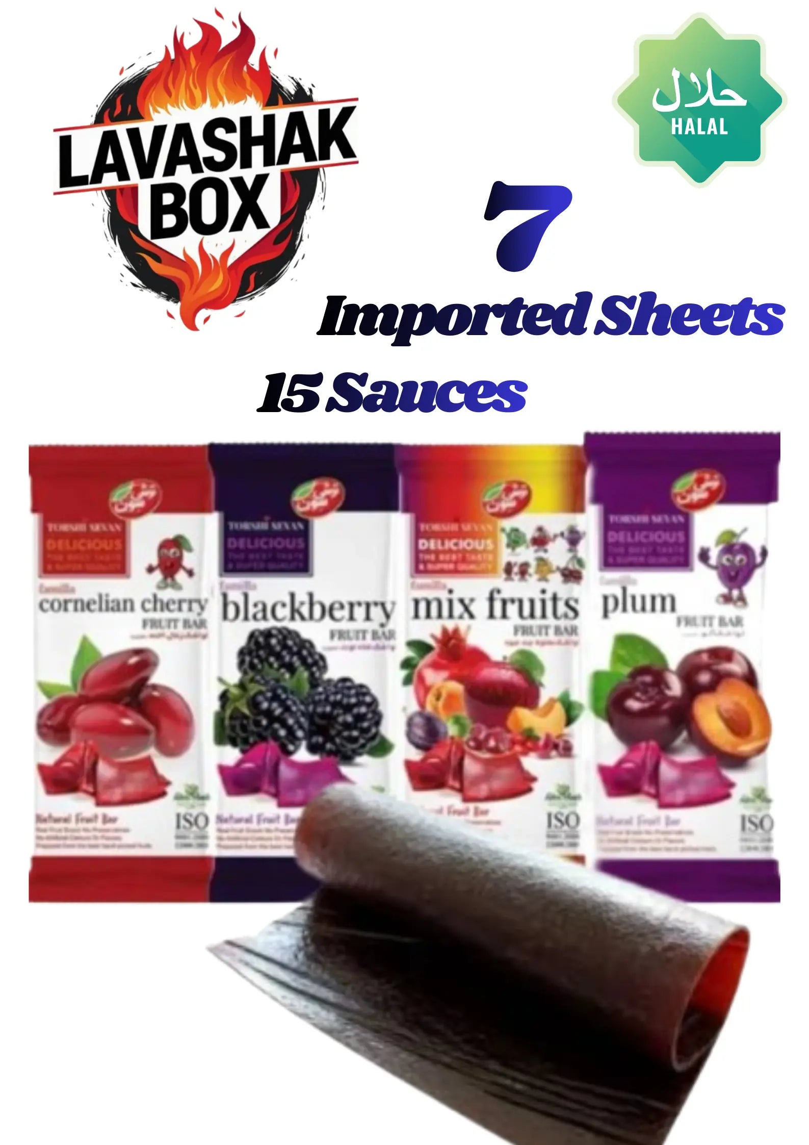 🔥 7 Pcs Lavashak Deal Box Imported sheets Get 15 Sauces FREE - TikTok Famous Snack - Ready to Eat #trendingnow lavashakbox