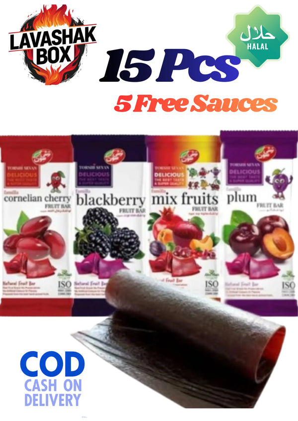 🔥Lavashak Box – 15 Imported Tamarind Fruit Leather Sheets + 5 Sauces Free #TrendingNow lavashakbox