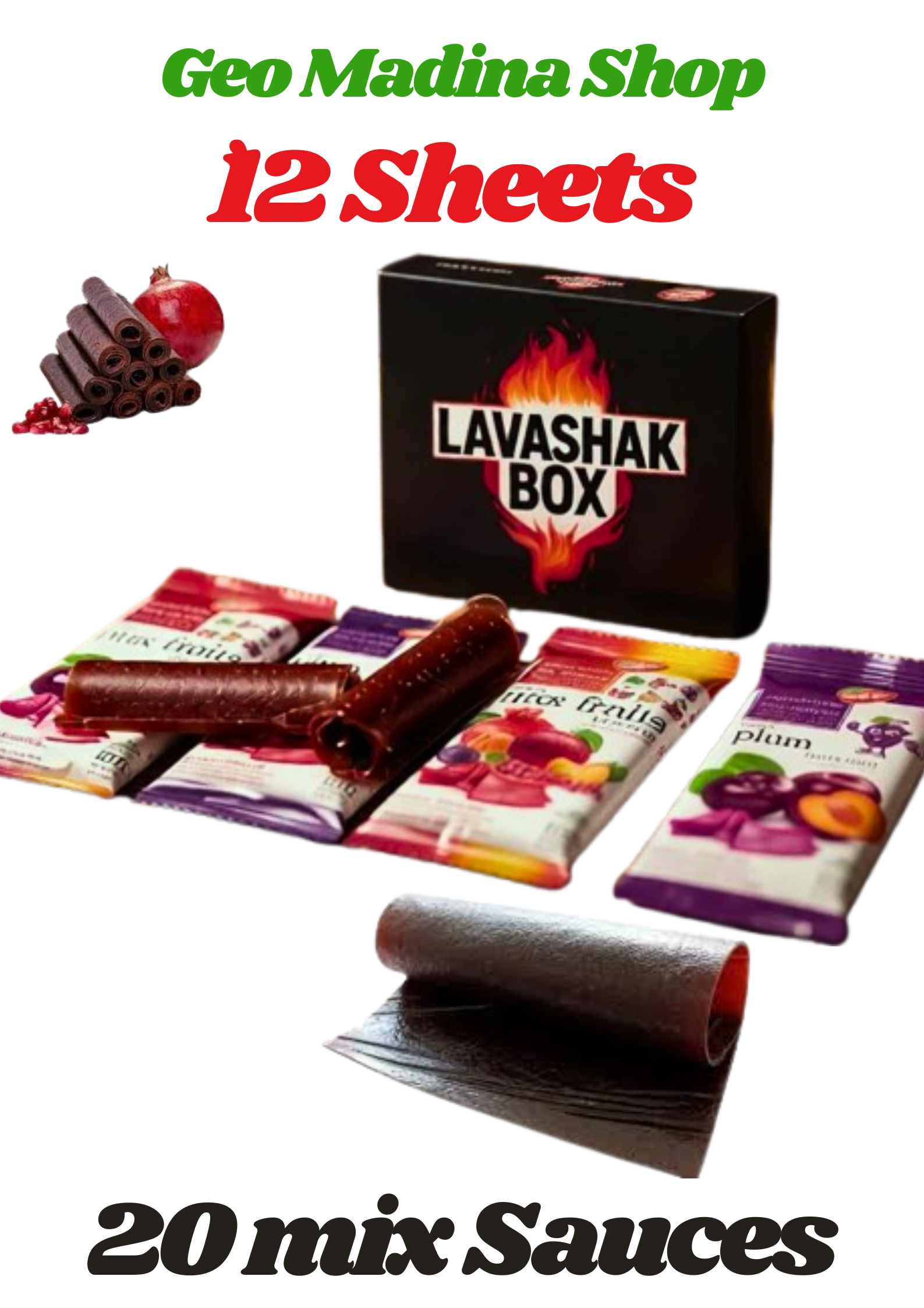 🔥Lavashak Box –  Lavashak box - Imported Lavashak 12 Imili Sheets with 20 sauces #TrendingNow lavashakbox
