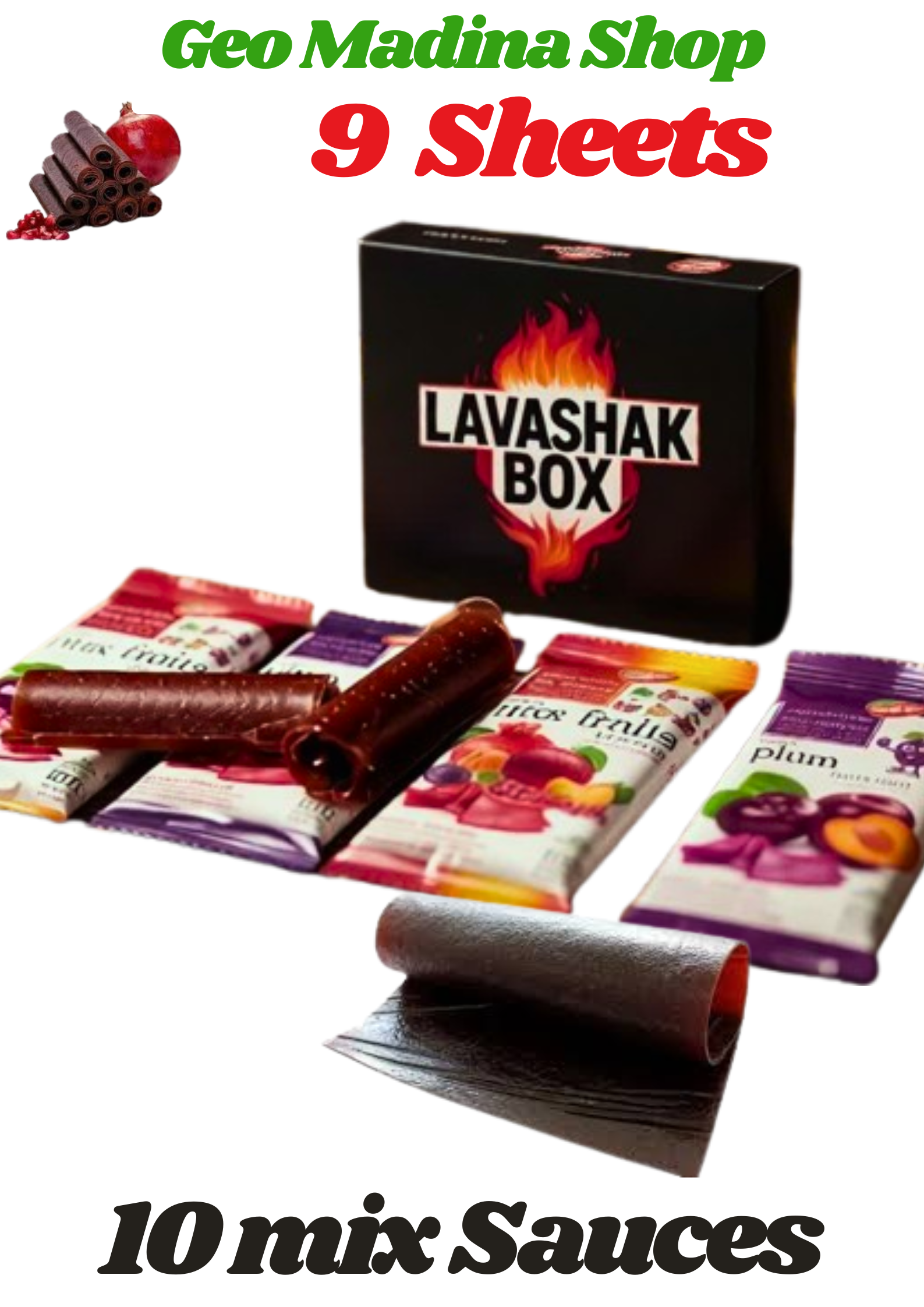 🔥Lavashak Box –  Lavashak box- Imported lavashak imili 9 sheets with 10 sauces #TrendingNow lavashakbox