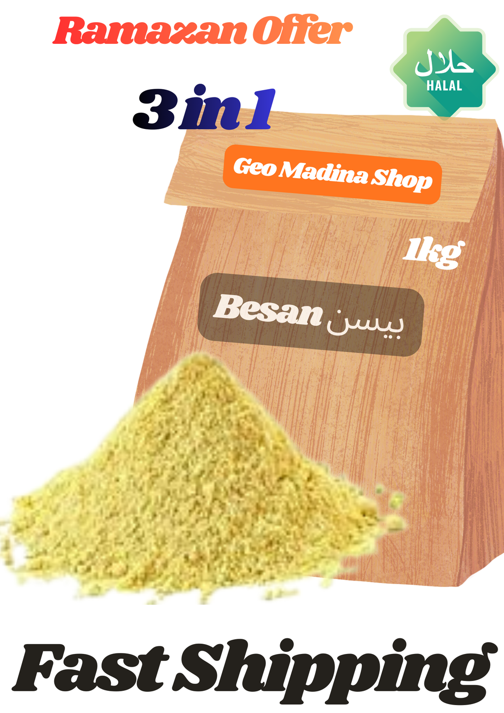 Ramadan Iftar Combo Pack – Chaat & Pakora Pack – Besan 1kg + Chaat Masala 150g + Imli 100g - Ramazan Package - #foryou lavashakbox