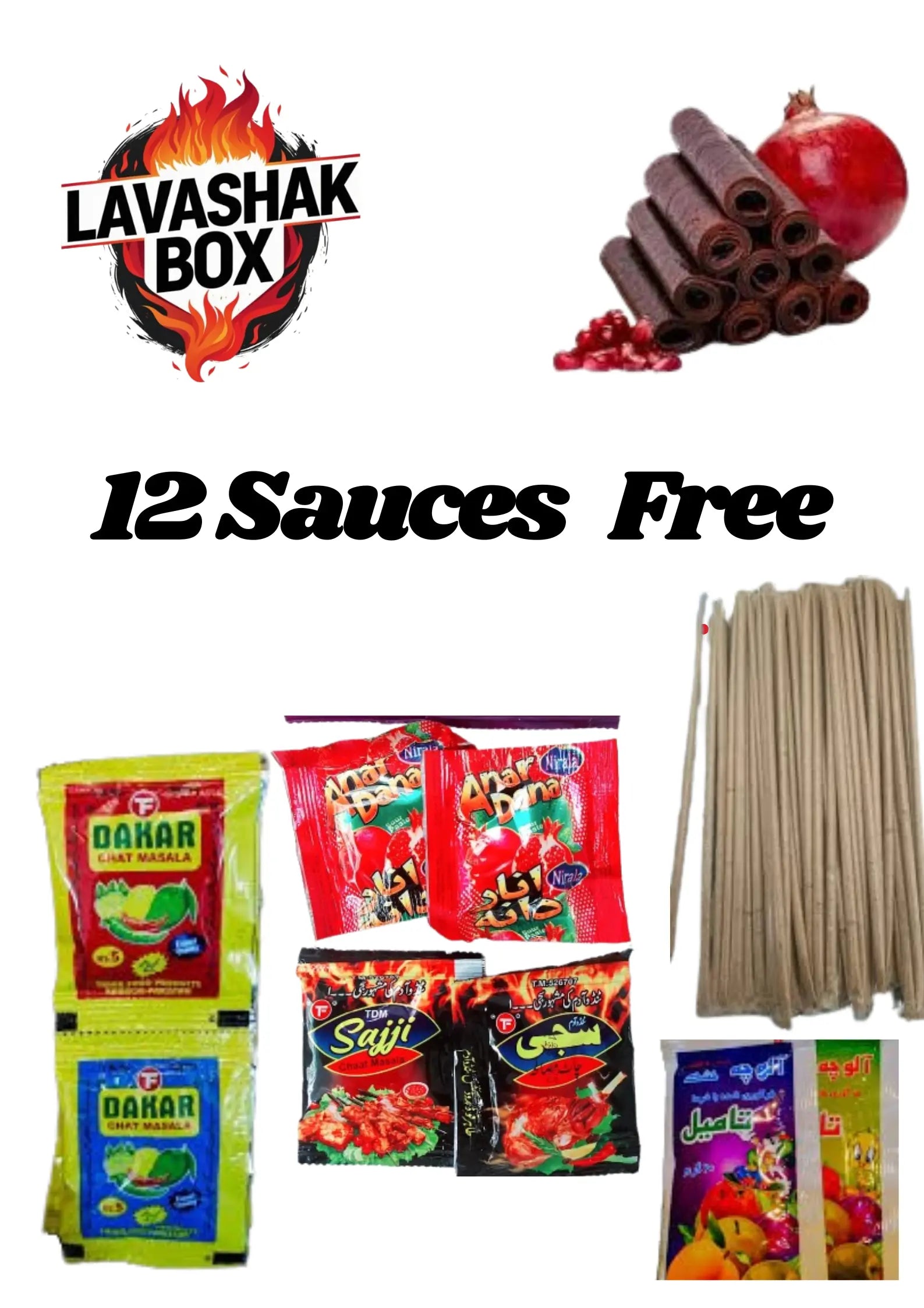 🔥 6 Pcs Lavashak Deal Box Imported sheets Get 12 Sauces FREE - TikTok Famous Snack - Ready to Eat #trendingnow lavashakbox