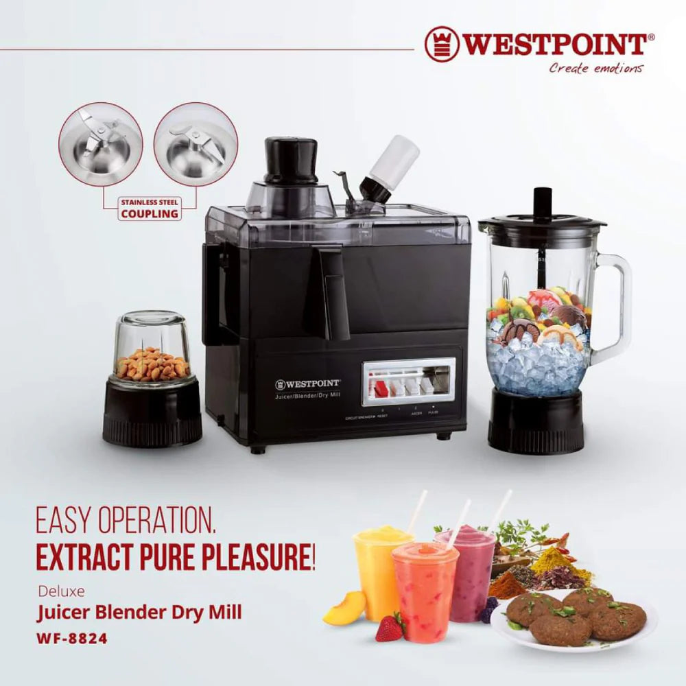 Westpoint Juicer Blender Grinder 8824 – 3 in 1 Kitchen Appliance | Buy Online Pakistan lavashakbox