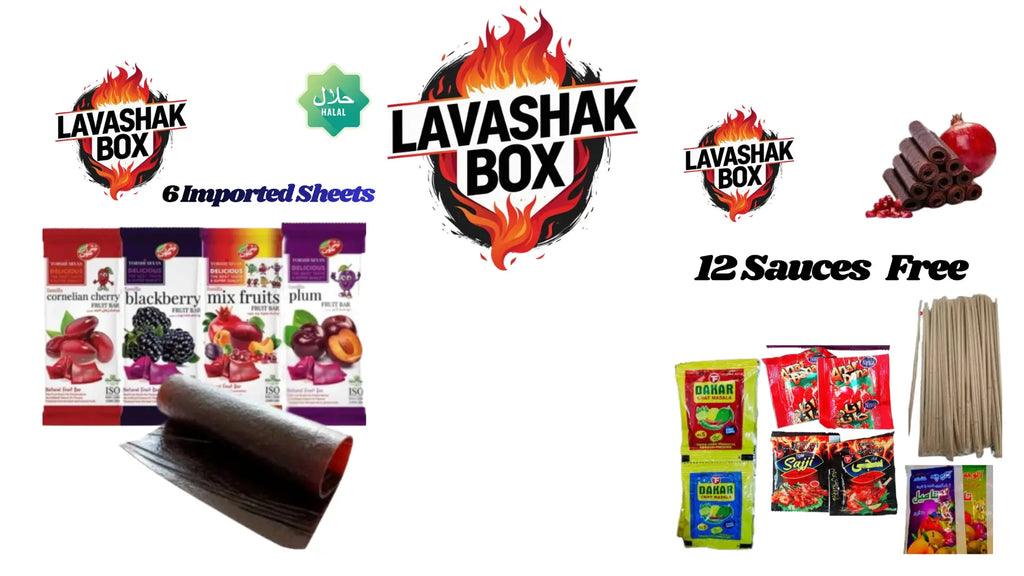 🔥 6 Pcs Lavashak Deal Box Imported sheets Get 12 Sauces FREE - TikTok Famous Snack - Ready to Eat #trendingnow lavashakbox
